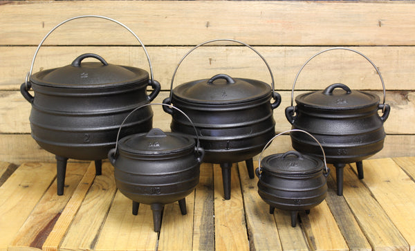 Size 3 Potjie Pot 8 quarts Pure Cast Iron Outdoor cooking