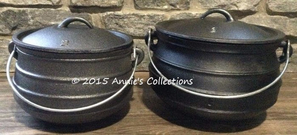 Cast iron Potjie Flat Bottom 10 quart Bean pot Dutch Oven – Annie's  Collections