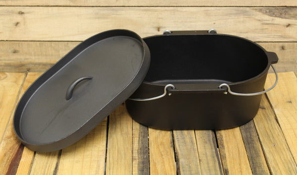 Cast iron Oval Roaster Self-basting lid 10qt Dutch Oven
