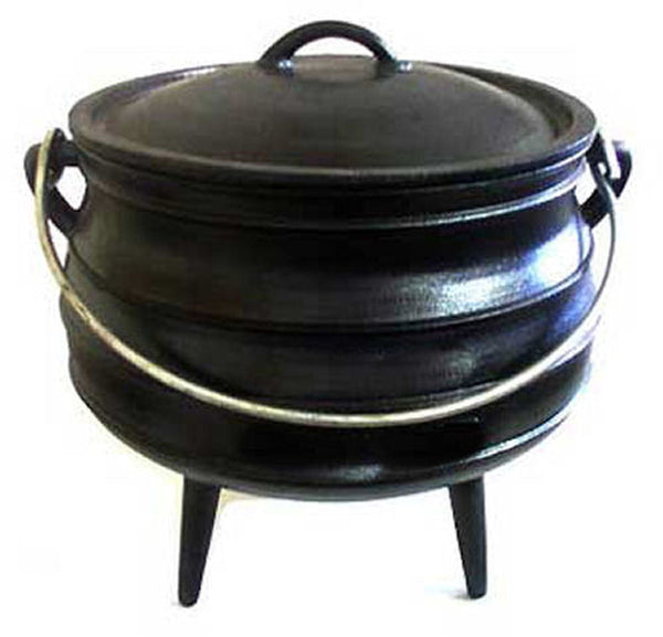 Outdoor Cooking - Size 10 Potjie Pot Cauldron Pure Cast Iron Reenactments Survival