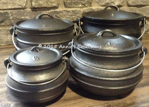 Flat Bottom Potjie Plats - Flat Bottom #1 Plat Potjie Pure Cast Iron Bean Pot Syrup Kettle