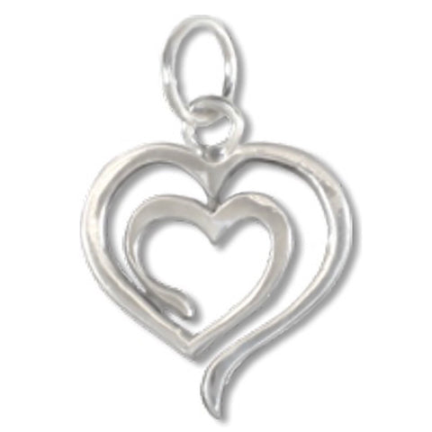 Jewelry & Adornment - Eve's Heart OM Heart Path Sterling Silver Charm Eternal Lights