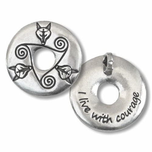 Jewelry & Adornment - Pewter Wolf Pendant Lead Free Pendant Inscribed Necklace