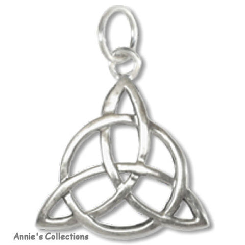 Jewelry & Adornment - Triquetra Sterling Silver Trinity Knot Charm Necklace Eternal Lights