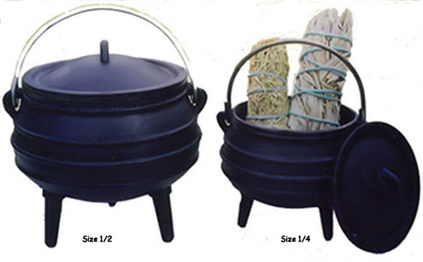 Potjie Pots - Cauldron Cast Iron Sage Smudge Pot Bean Pot