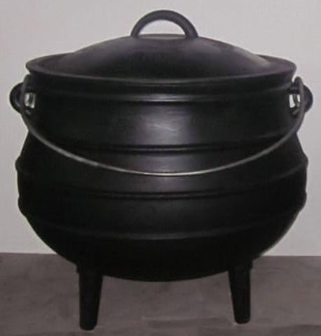 Potjie Pots - Size 4 Potjie Pot Cauldron 9 Qt Pure Cast Iron Renaissance Festivals