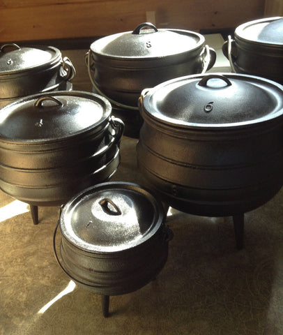 Potjie Pots - Size 6 Potjie Pot Cauldron 14 Qts Pure Cast Iron Outdoor Cookware